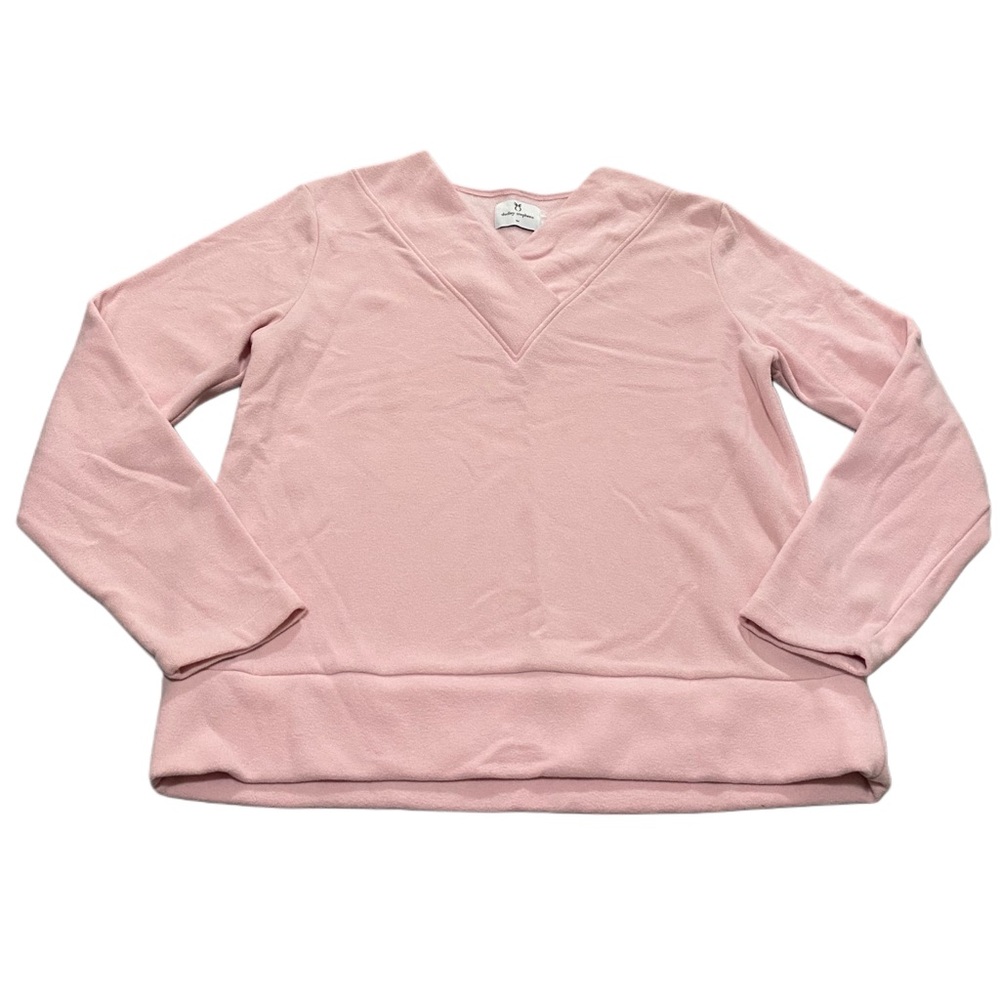 Dudley Stephens Valley V-neck in Terry Fleece Light Pink Size Medium